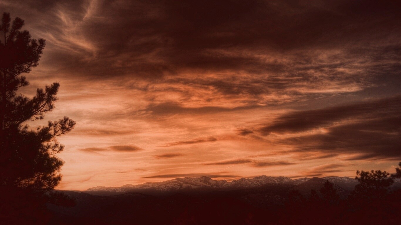 Горный закат обои