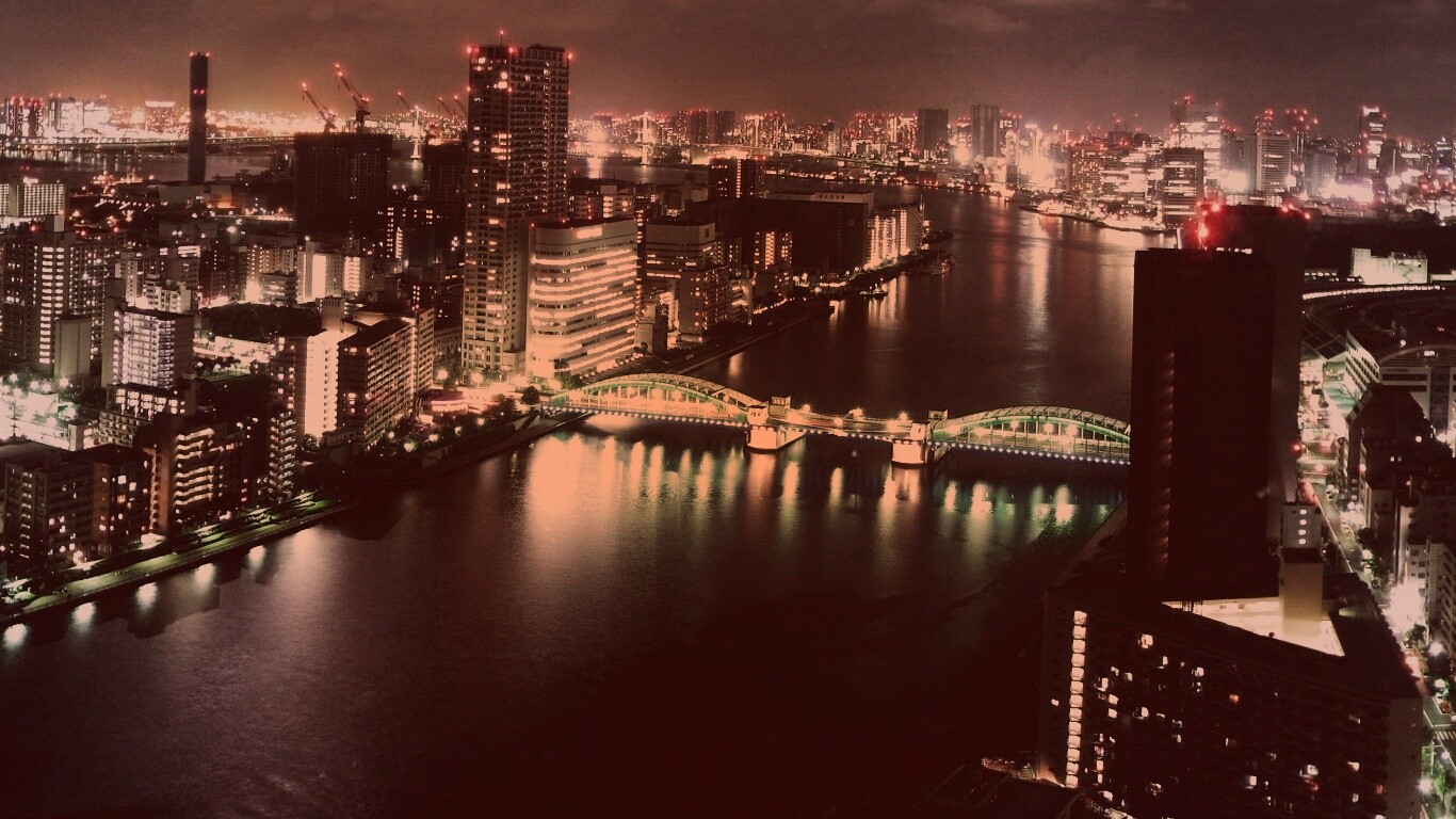 Ночной город обои