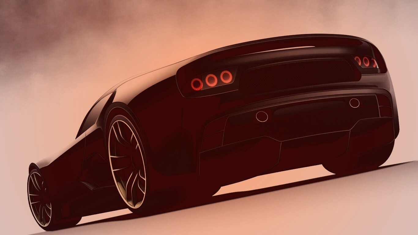 Красивый чёрный спорткар обои