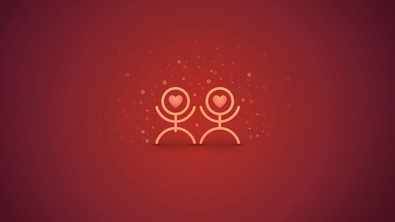Влюблённые человечки обои