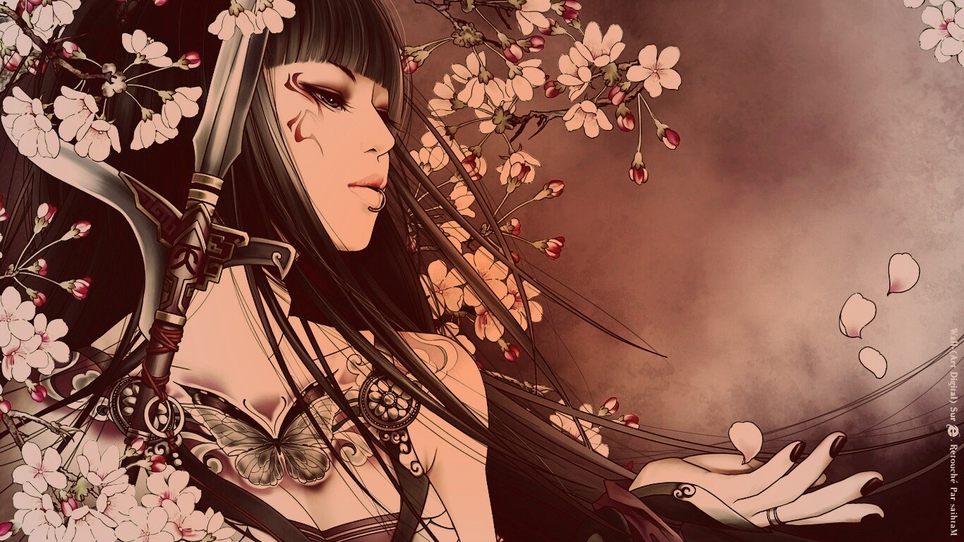 Элегантная девушка с оружием обои