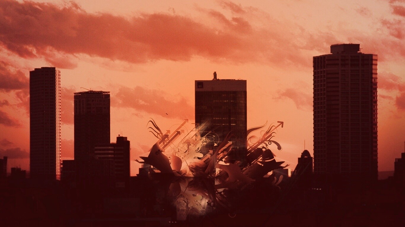 3D абстракция прямо в городе обои