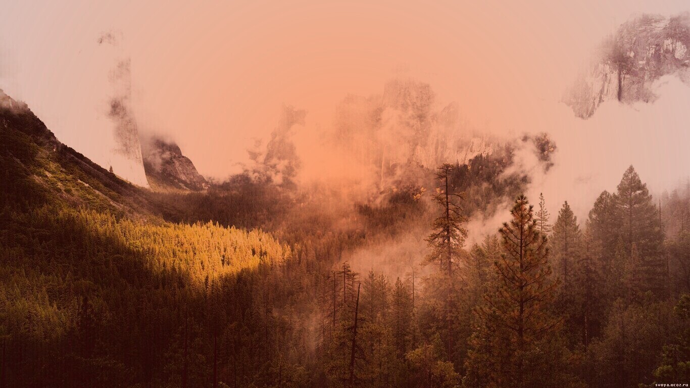 Туман в горах обои