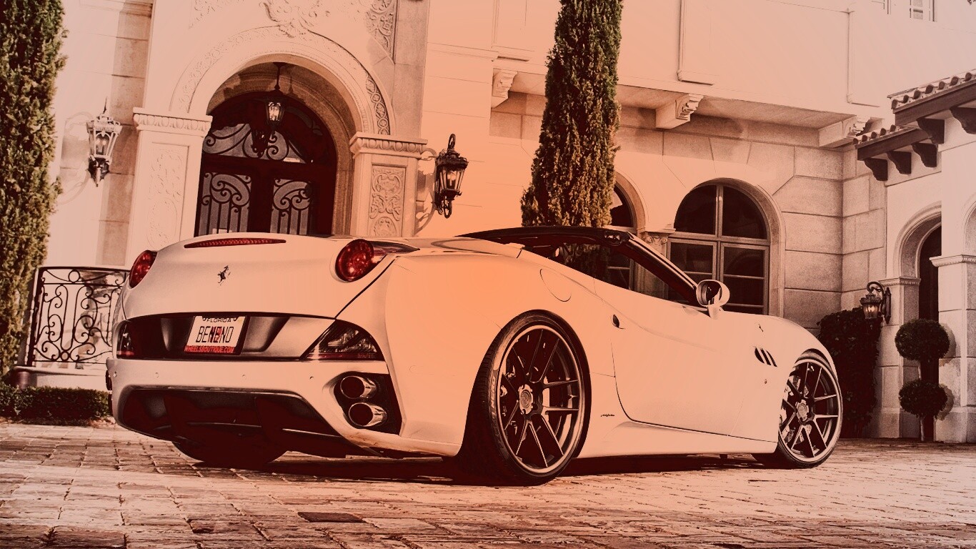 Ferarri у особняка обои