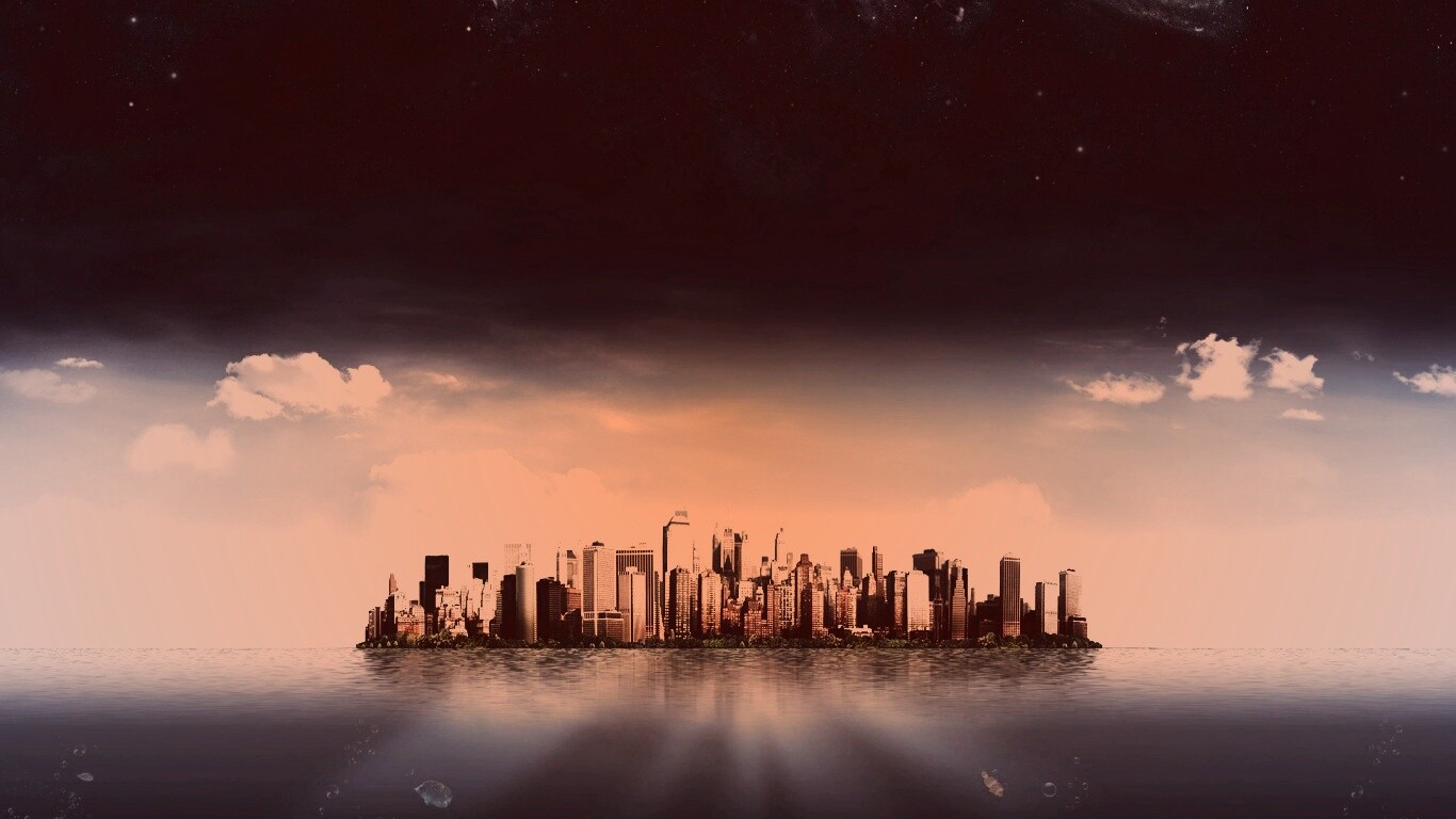 Город на острове обои