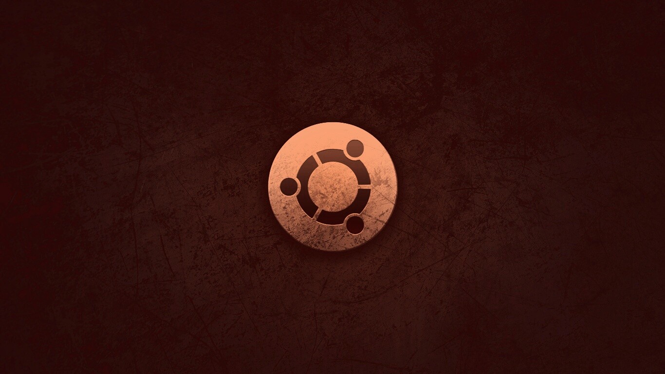 Логотип убунту из металла обои