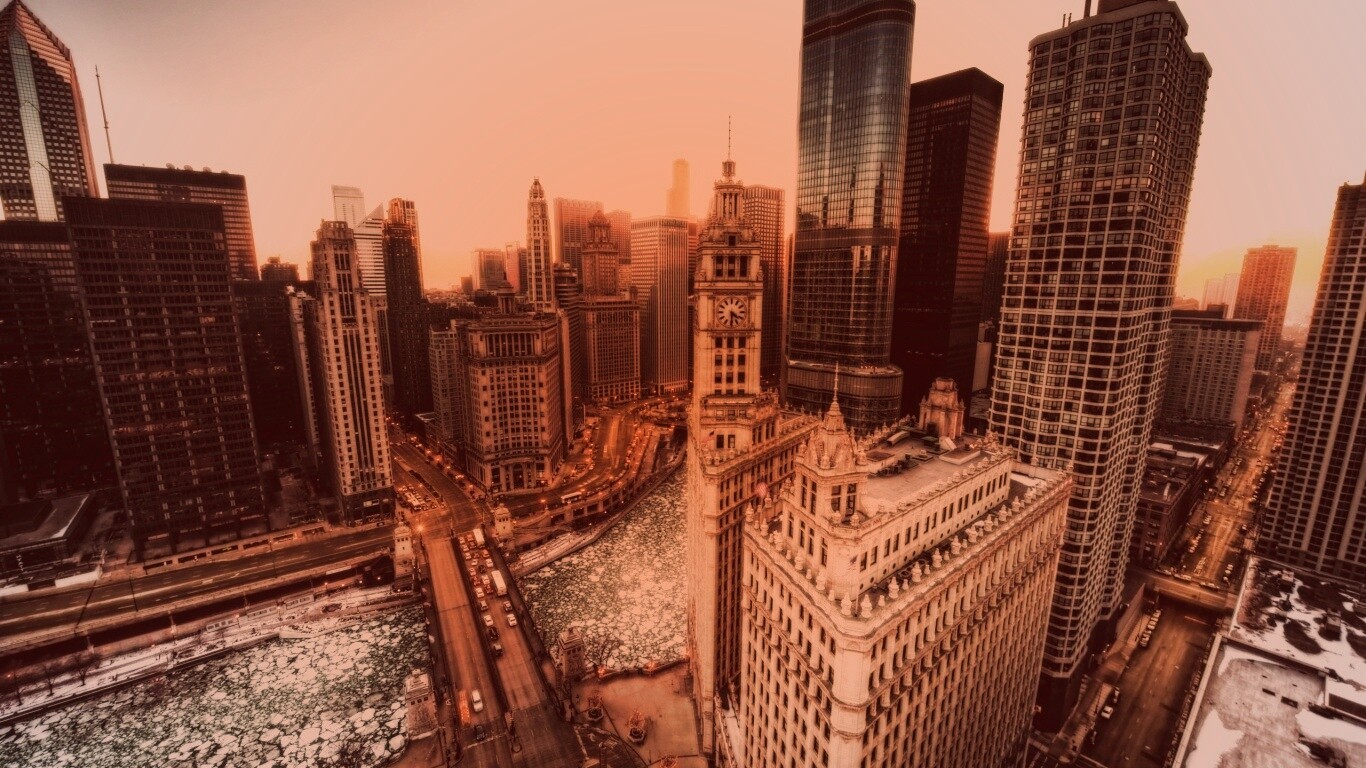 Вид на город обои