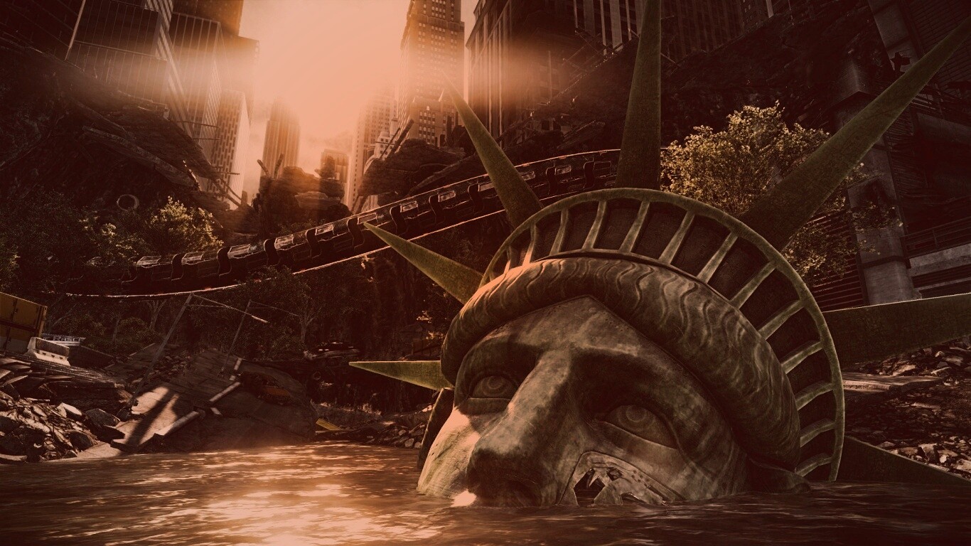Руины статуи свободы в Crysis обои