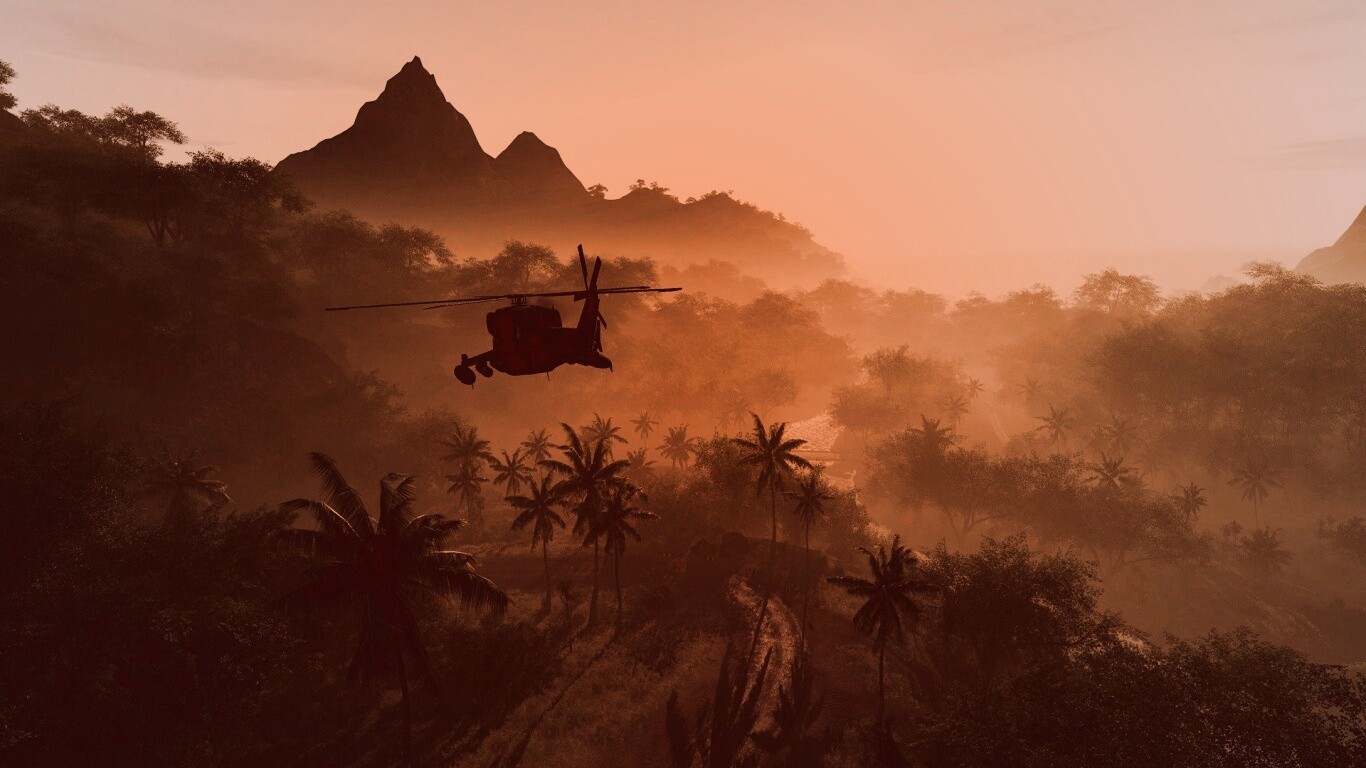 Вертолет над тропиками в crysis обои