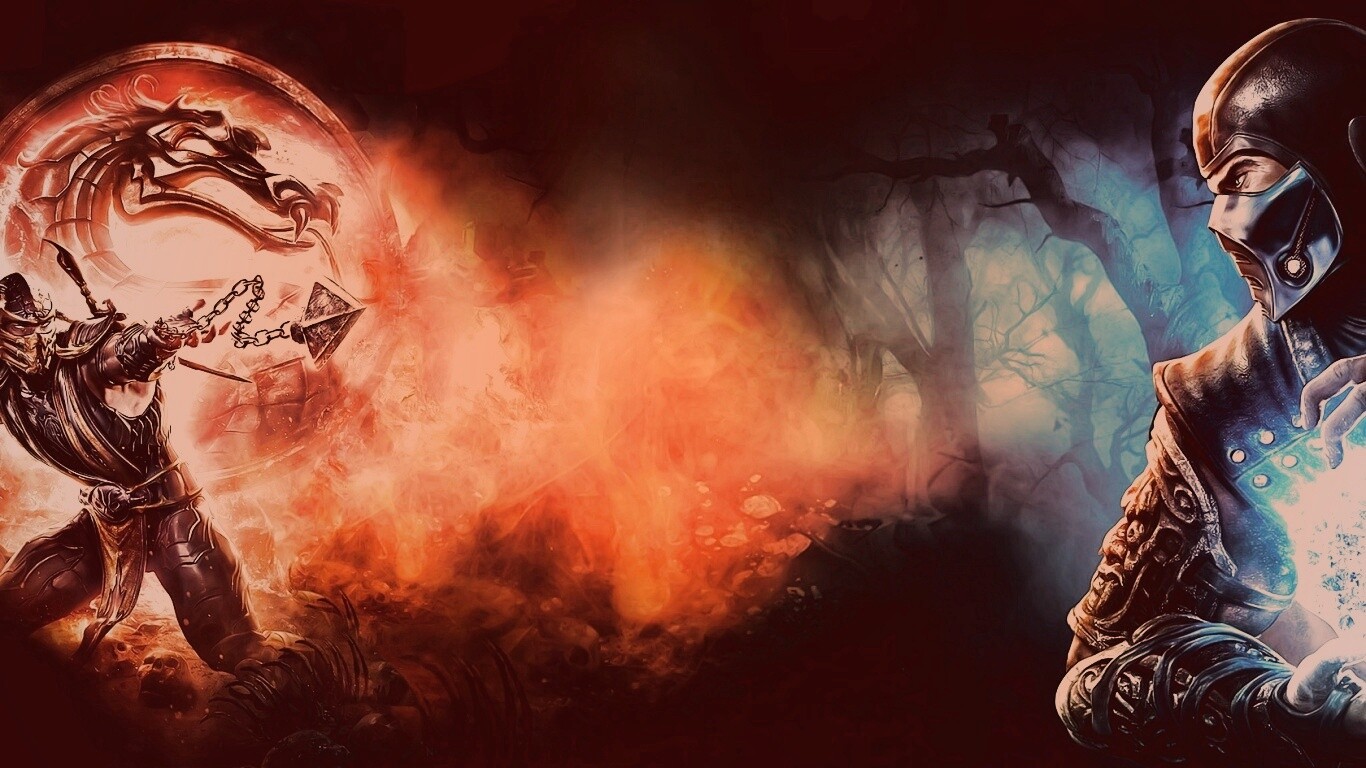 Бой SubZero и Scorpion из Mortal Kombat обои
