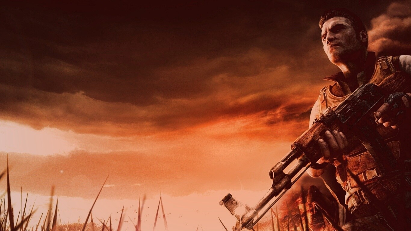 С оружием и в бронежилете обои