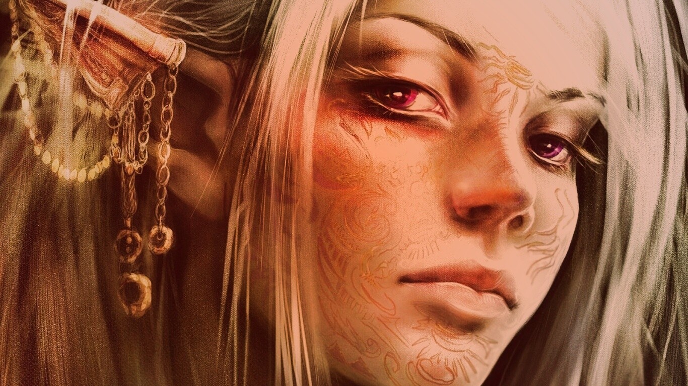 Молодая светлая эльфийка обои