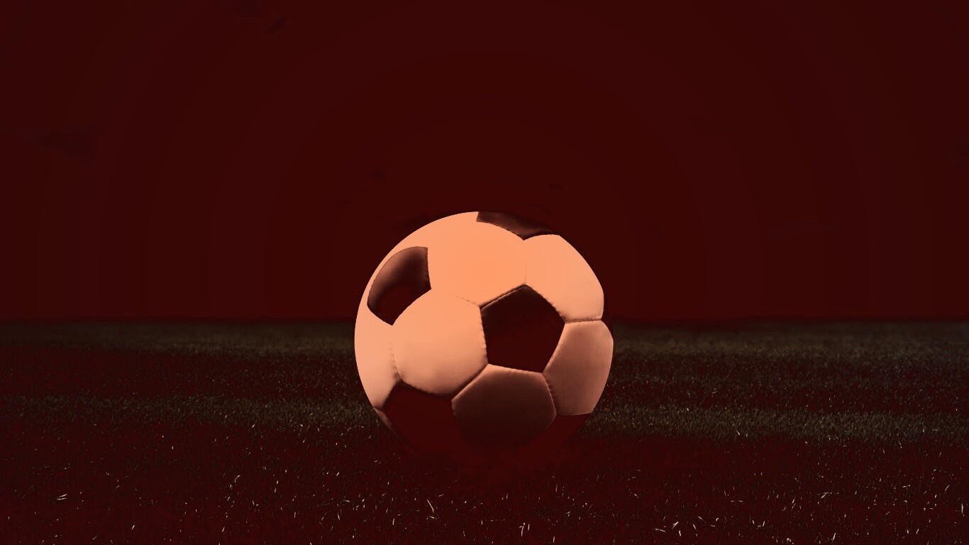 Футбольный мяч на темном поле обои