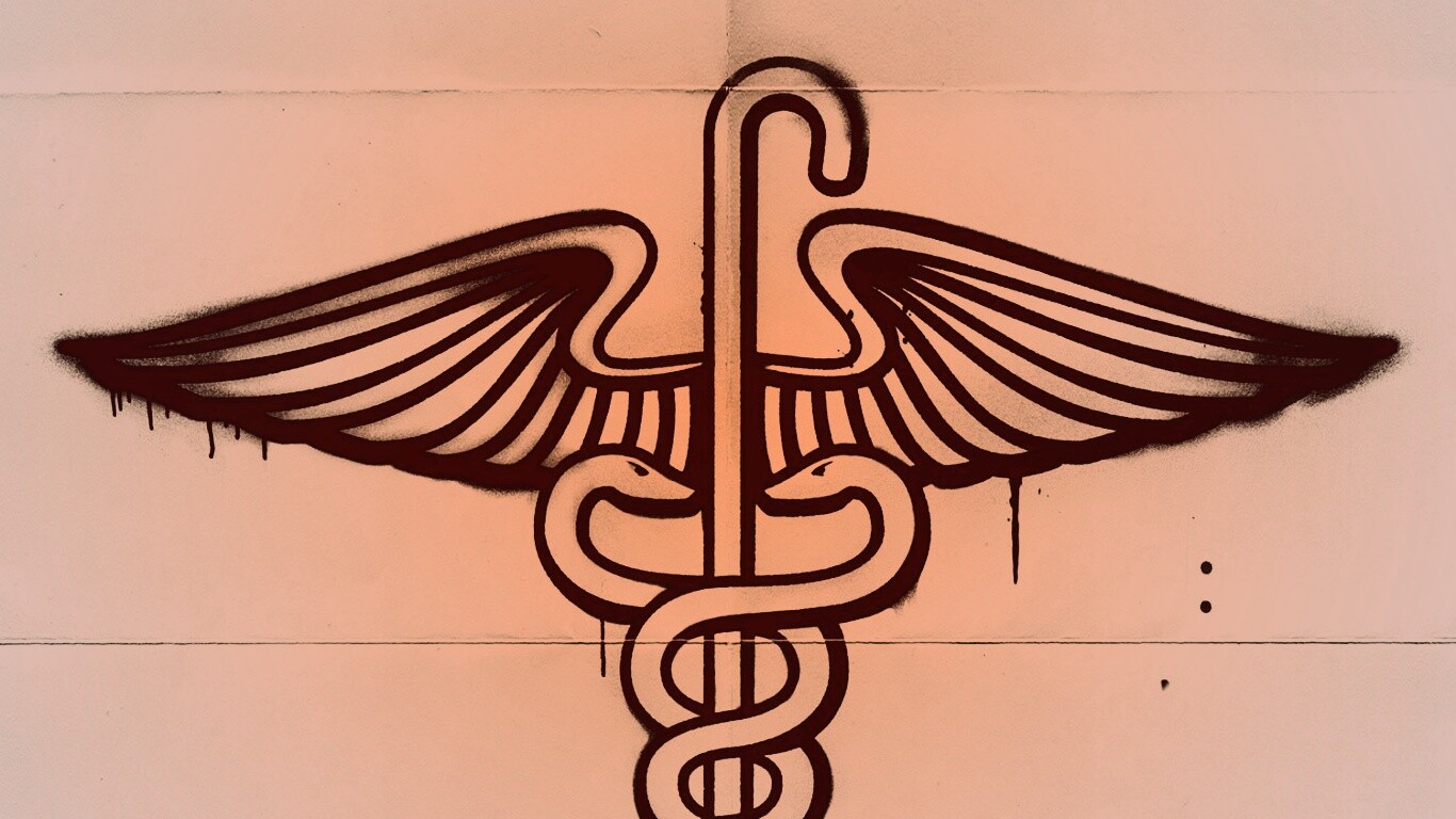 Змеи на трости — граффити обои