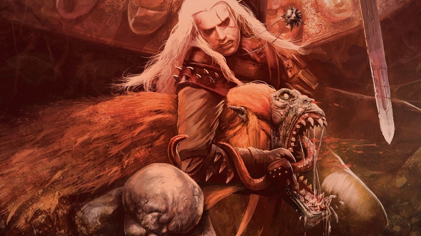 Ведьмак и монстр обои