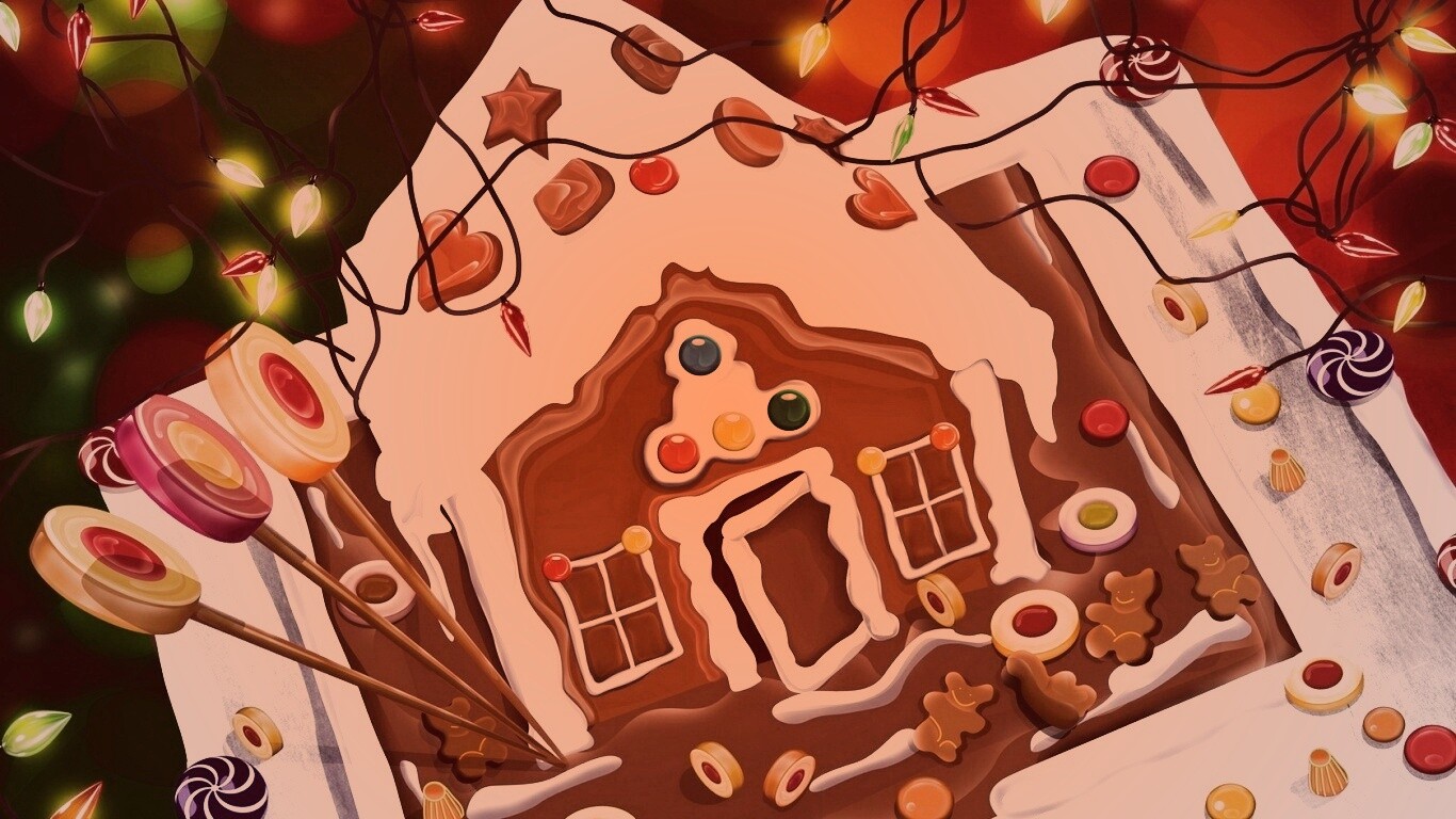 Пряничный домик обои