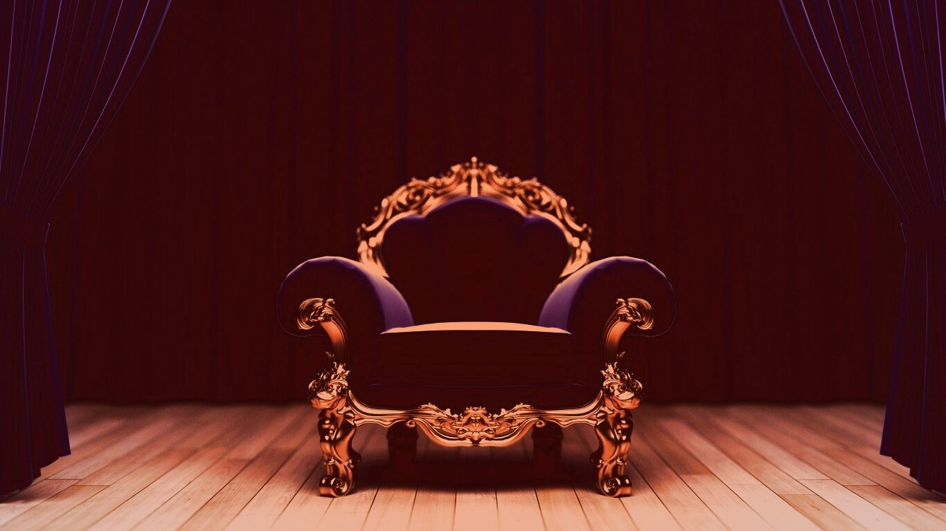 Королевское синее кресло обои