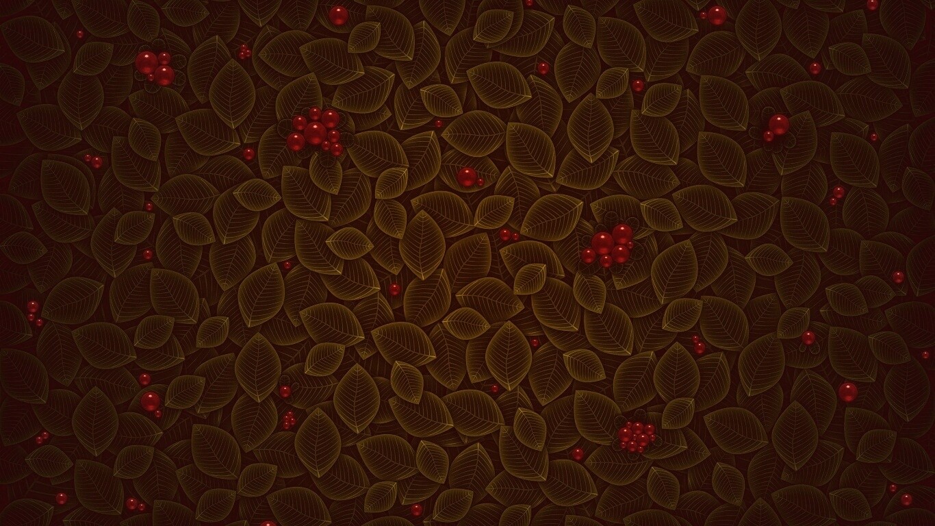 Векторные листья с ягодами обои