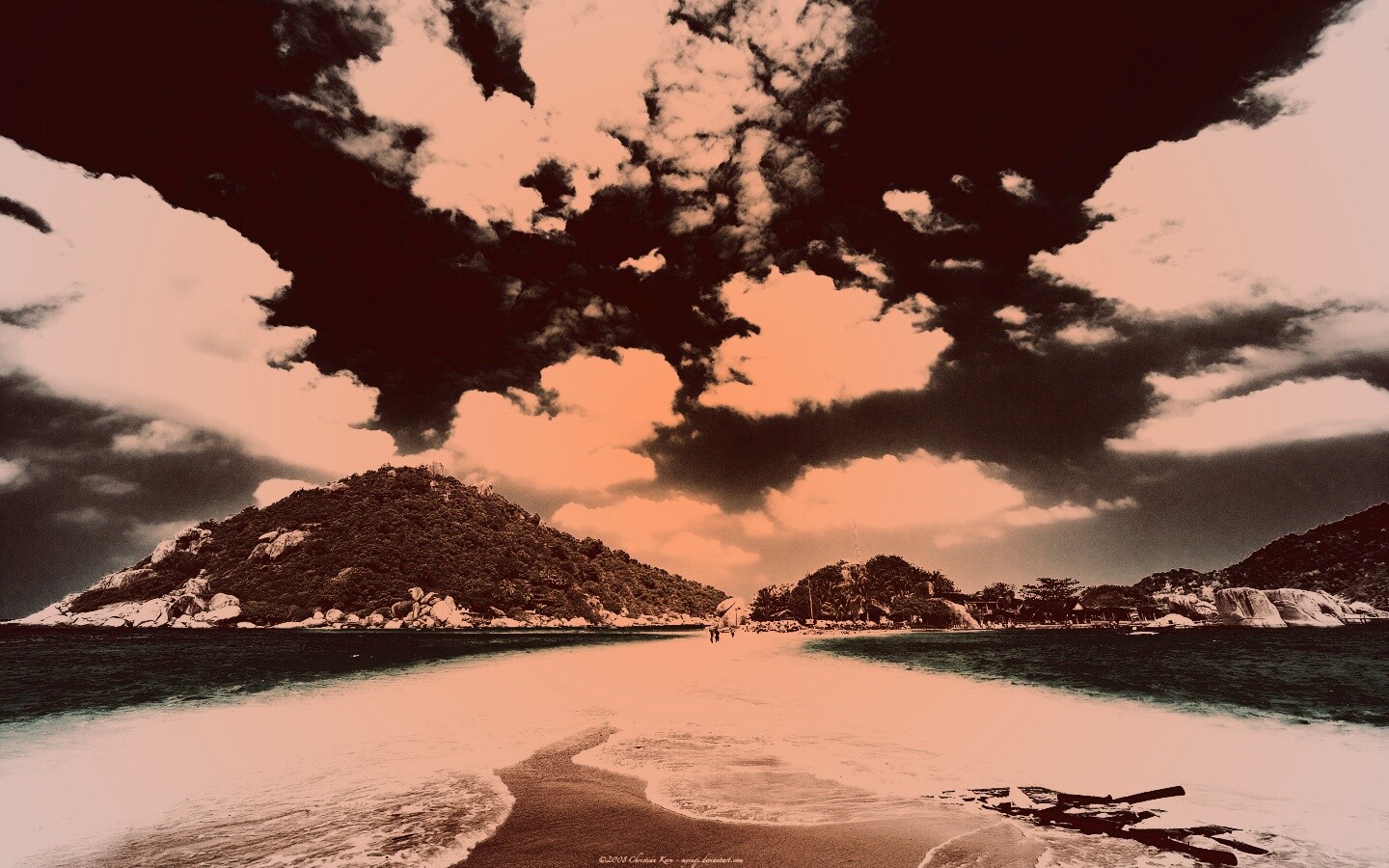 Двойное море обои