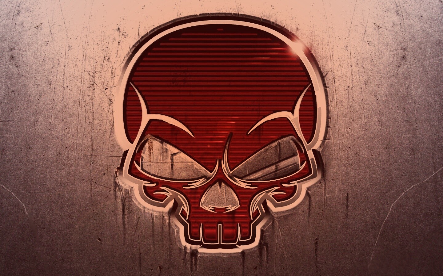 Красный череп лого обои