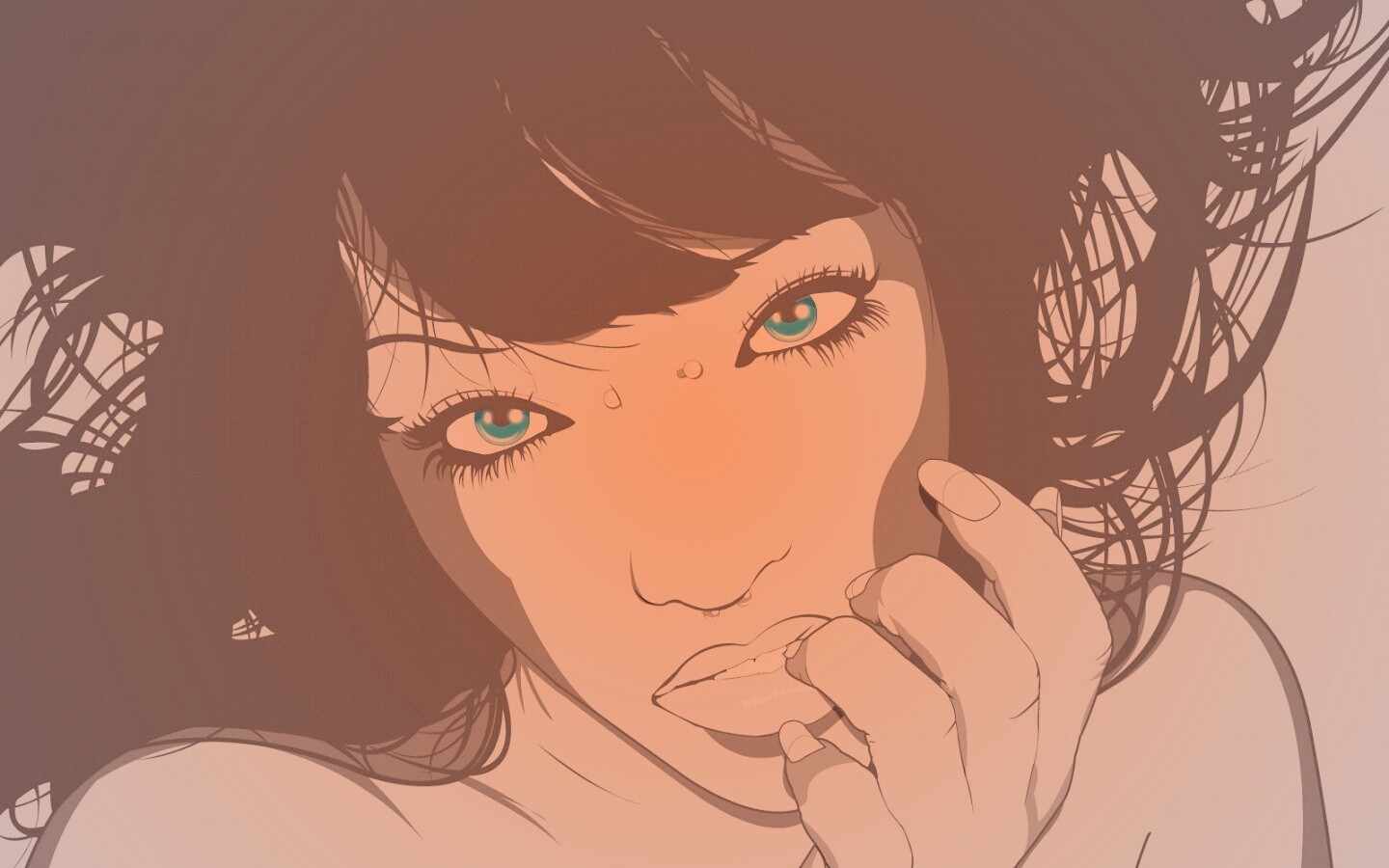 Девушка с пирсингом обои