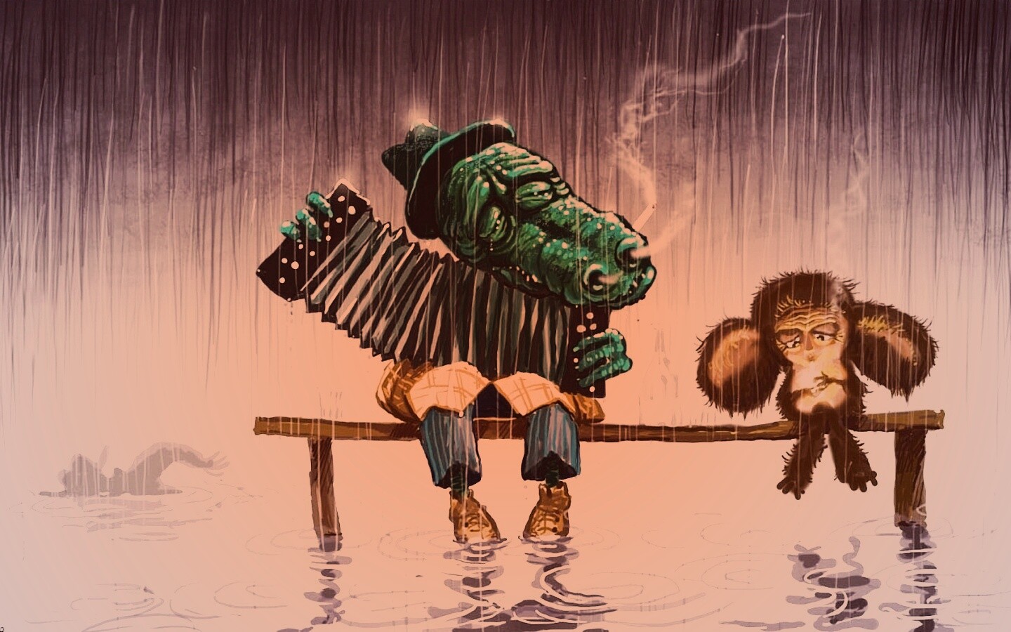 Гена и Чебурашка обои