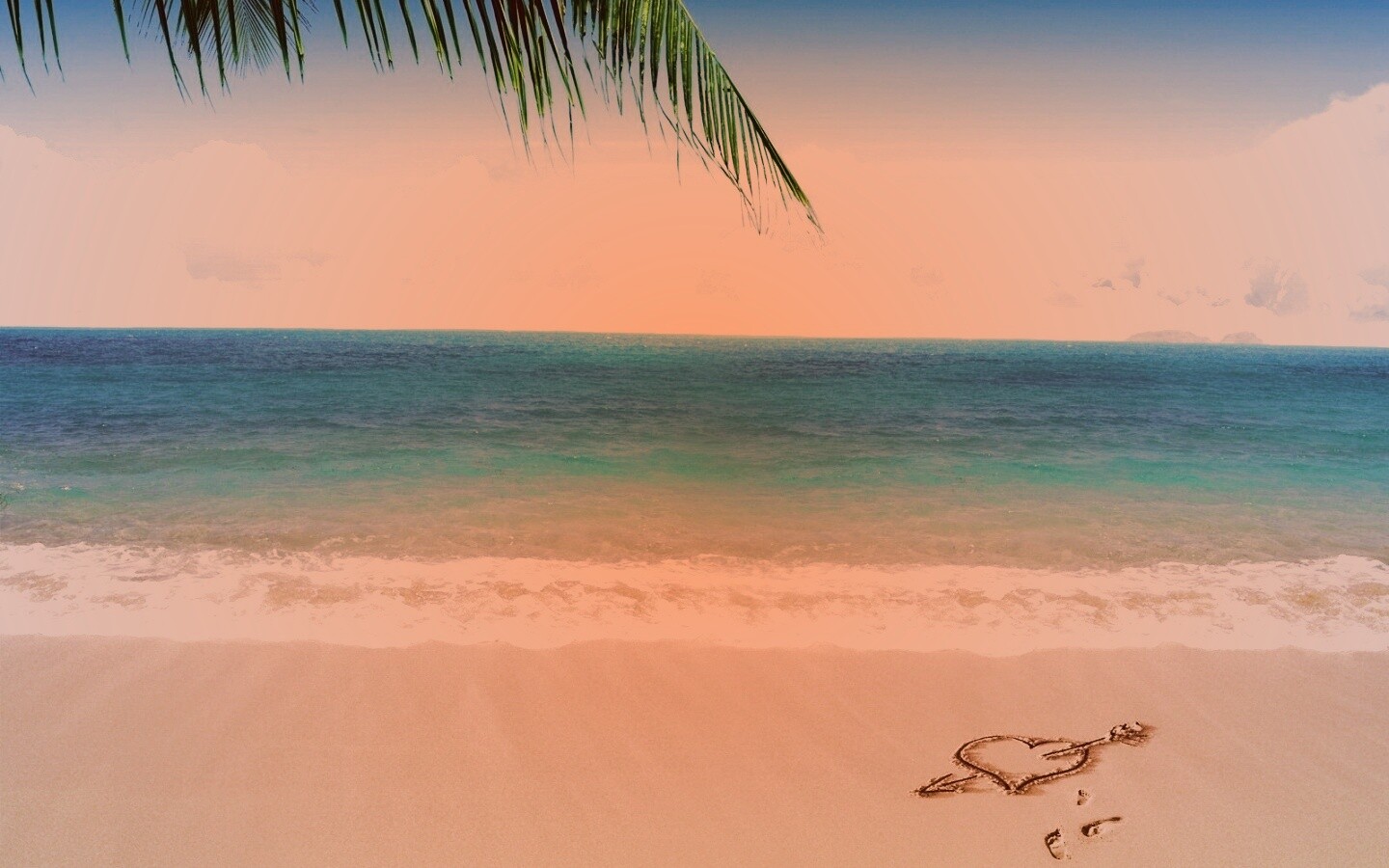 Любовь на океанском берегу обои