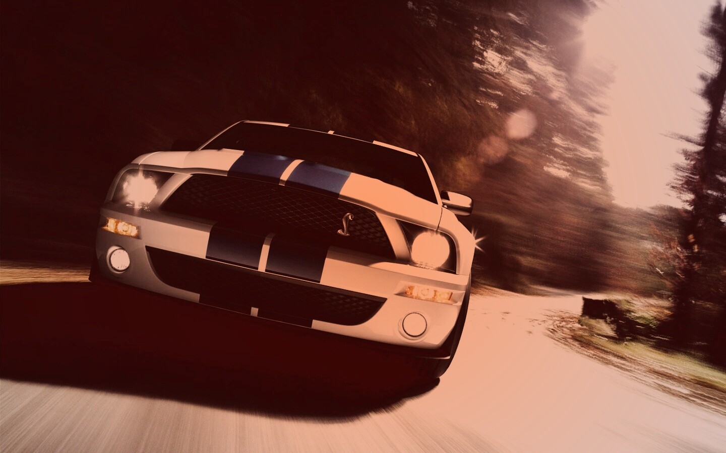 Форд Шелби с синими полосками обои