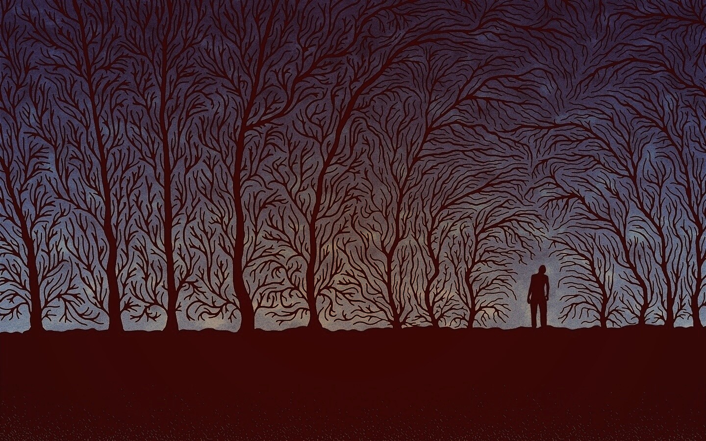 Смыкающиеся деревья обои