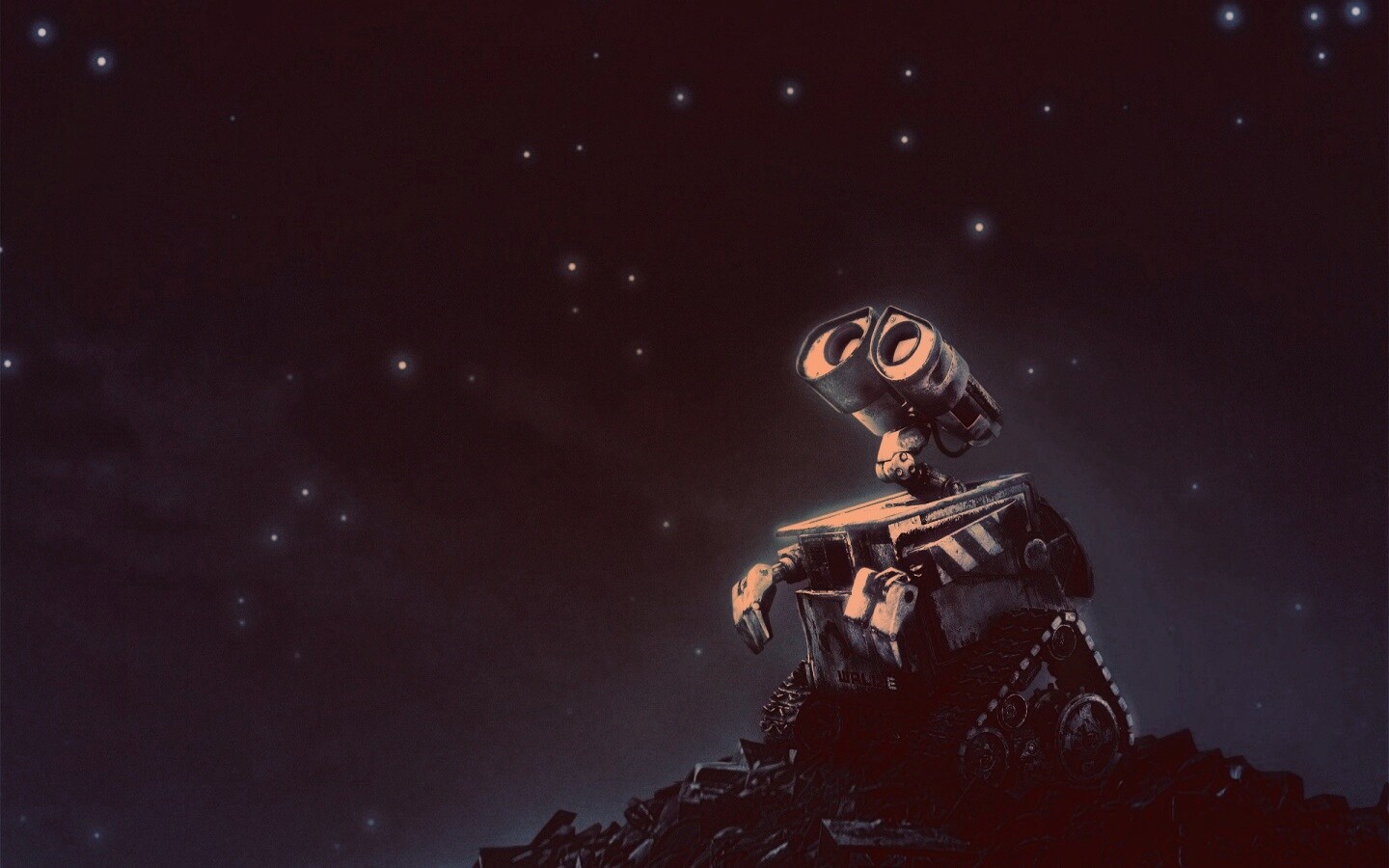 Валли смотрит на звезды обои