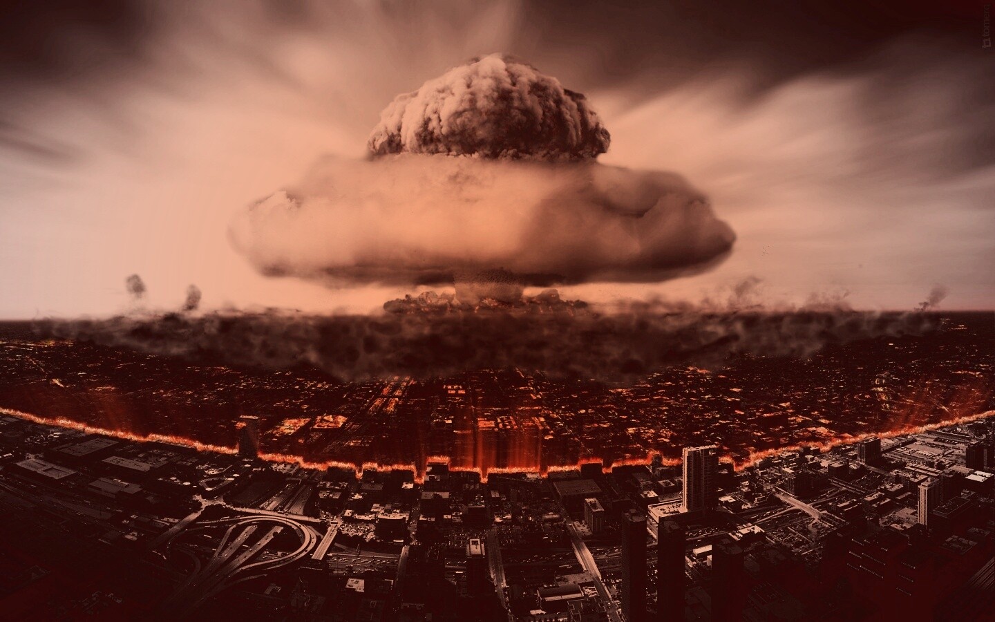 Ядерный взрыв в городе обои