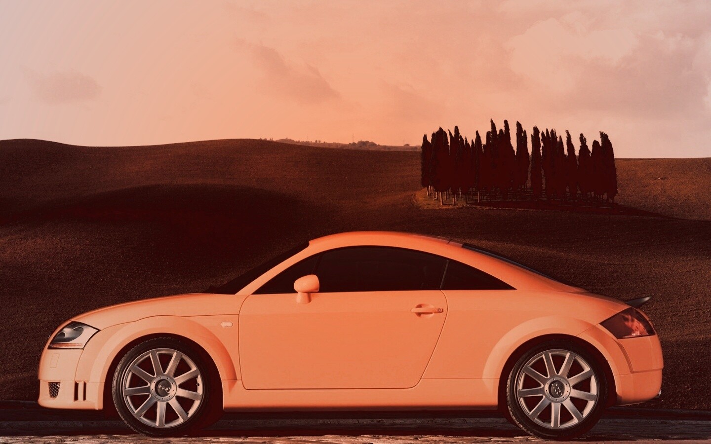 Оранжевый Ауди ТТ обои