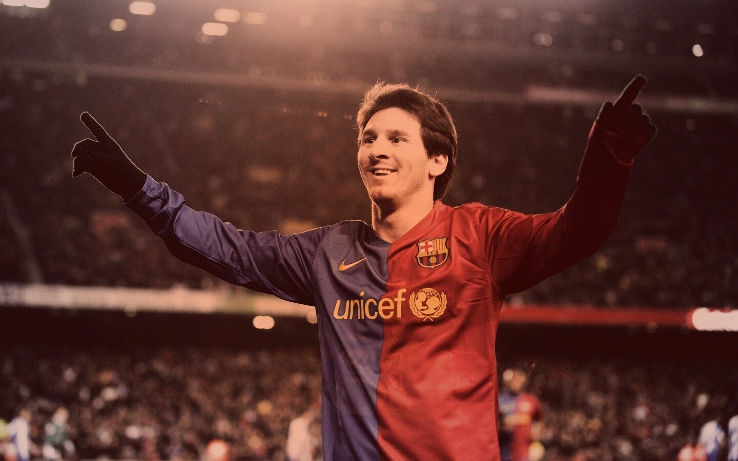 Месси на поле обои