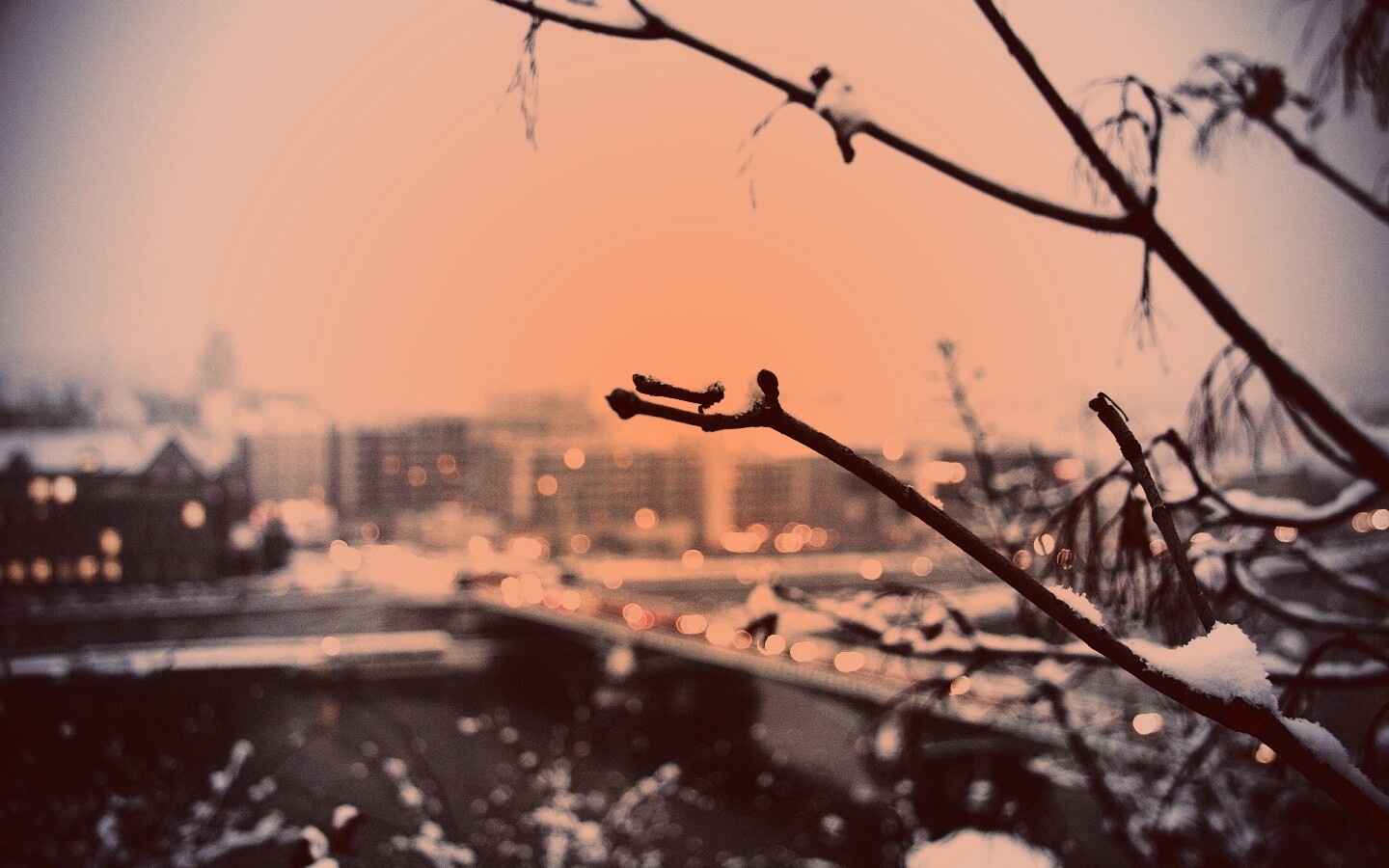 Зима в городе обои