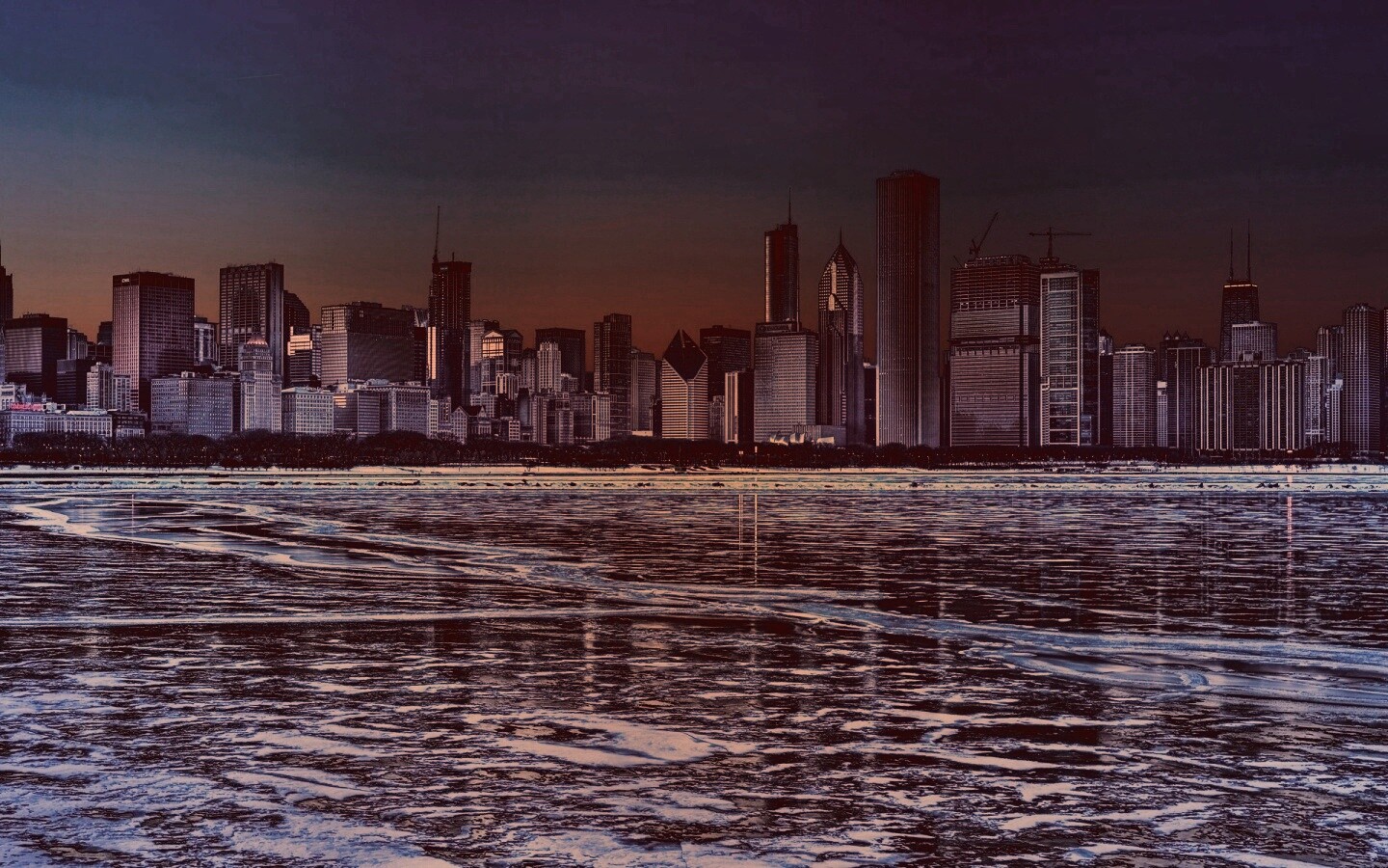 Зима в мегаполисе обои