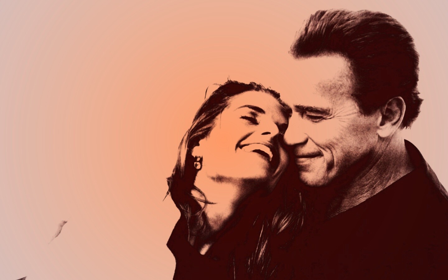 Арнольд Шварцнегер с девушкой обои