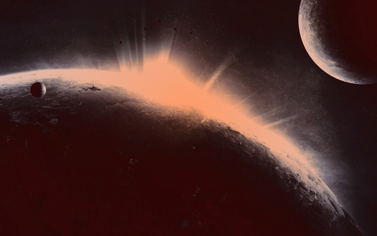 Восход над планетой обои