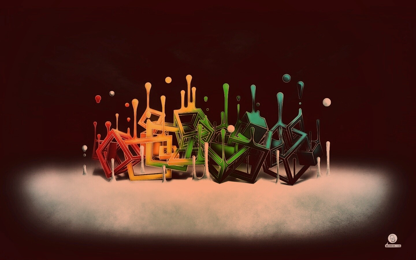 Цветные переплетающиеся кубы обои