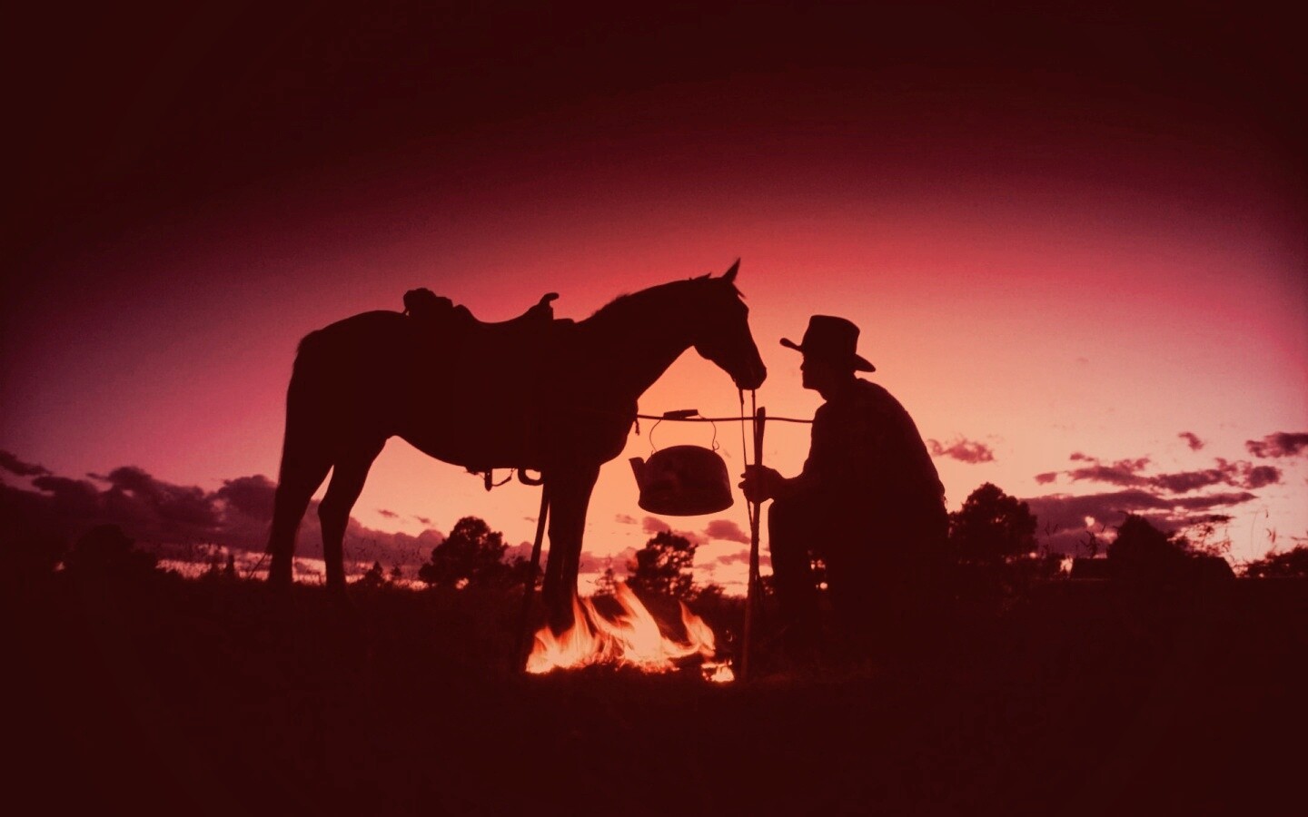 Ковбой на привале обои
