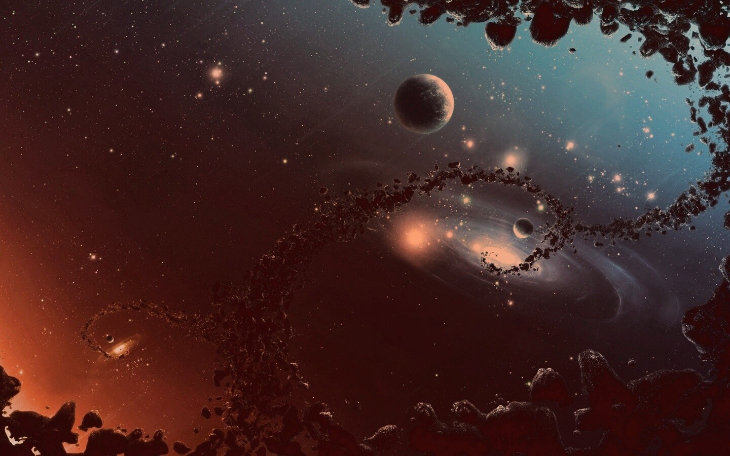 Причудливый пояс астероидов обои