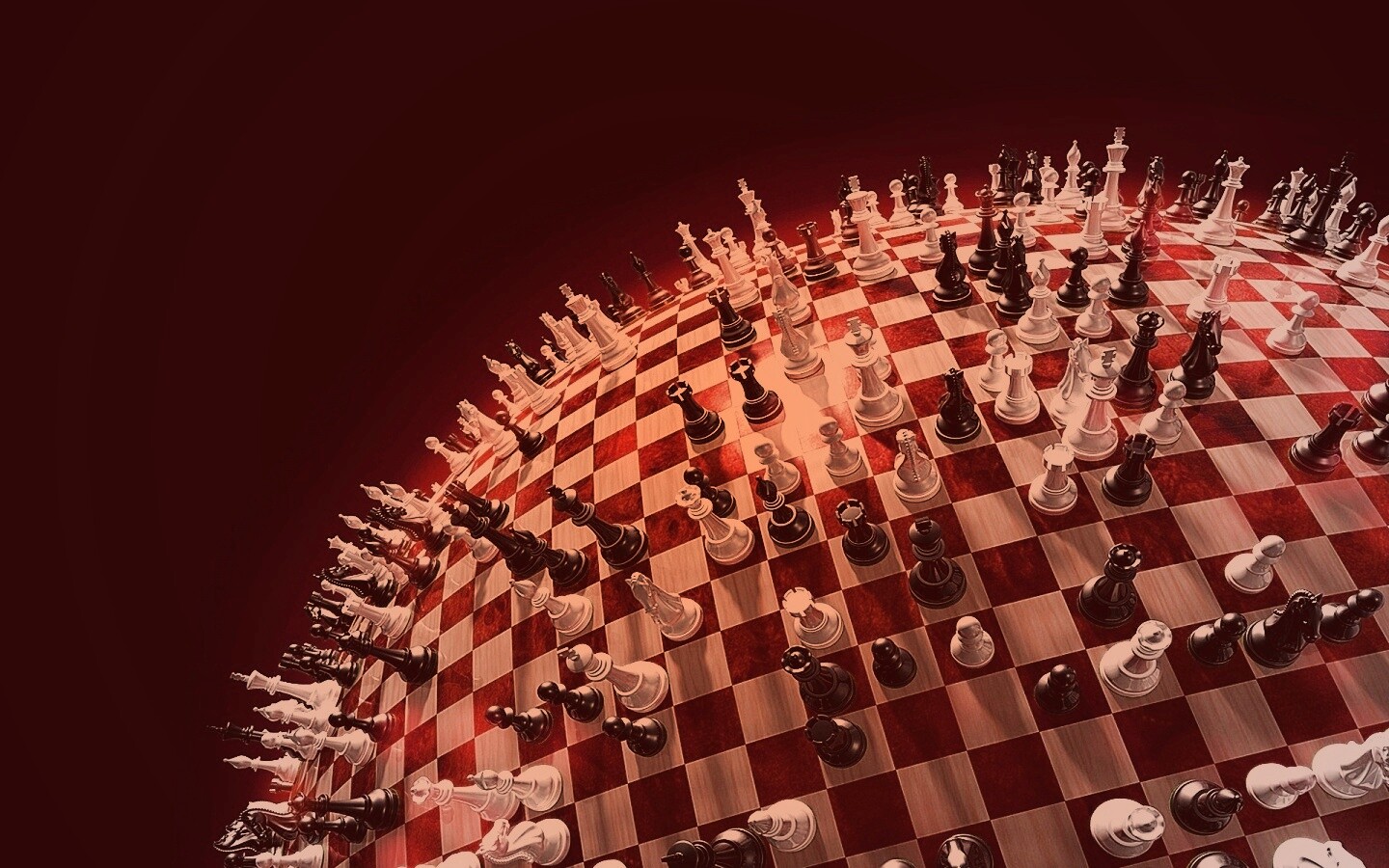 Сферическое шахматное поле обои