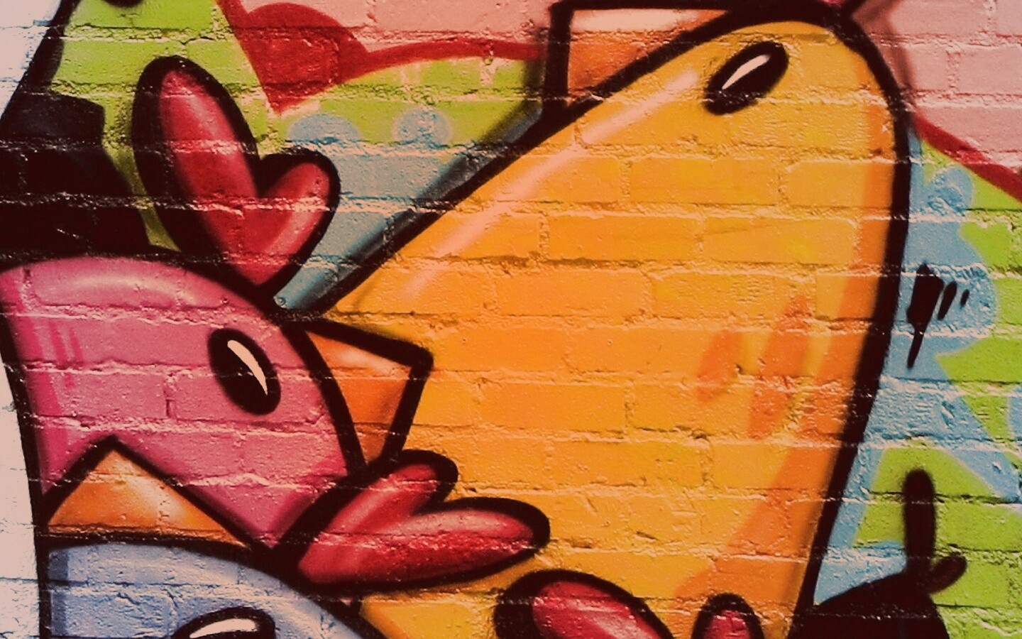 Граффити Курица с цыплятами обои