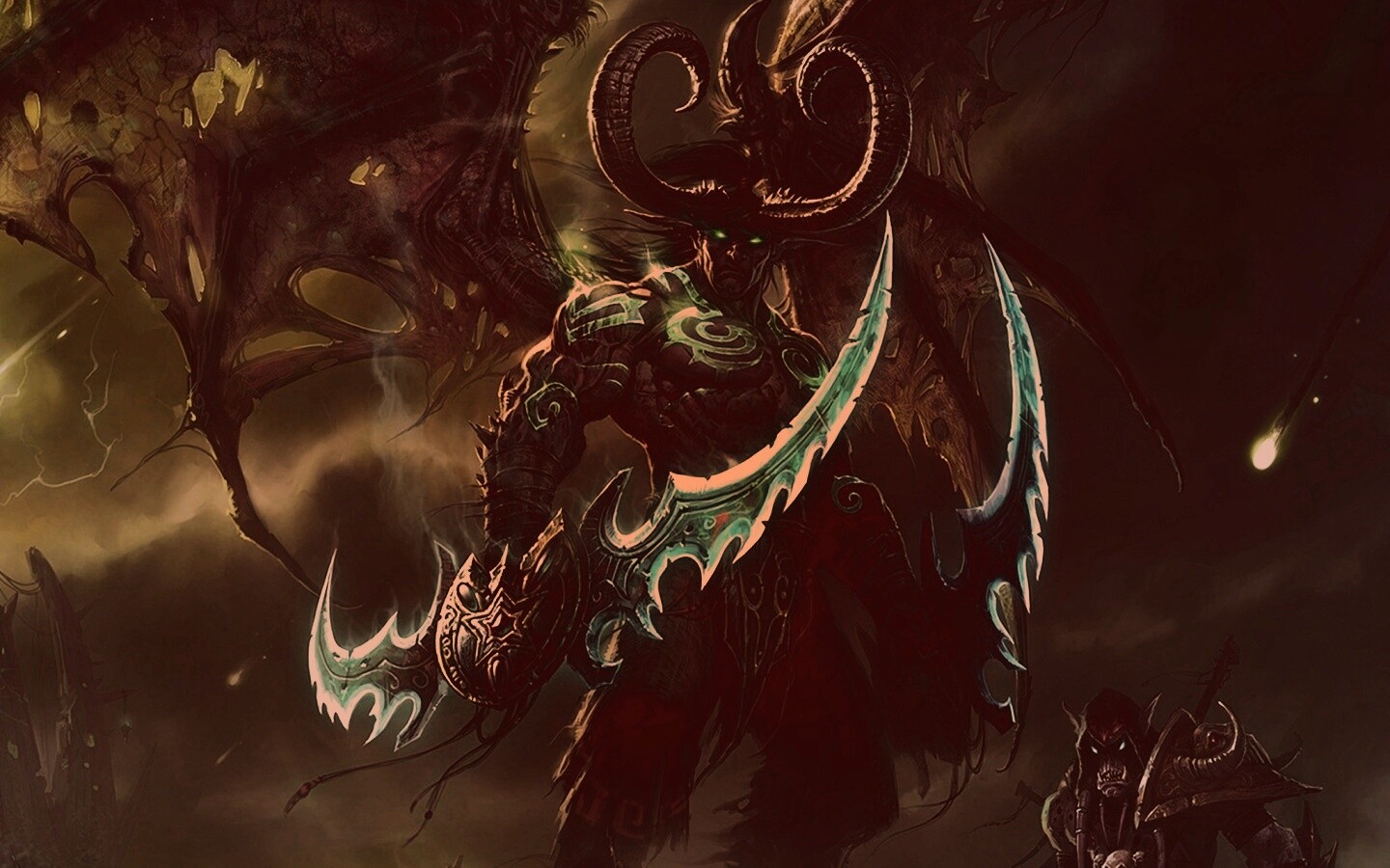 Иллидан с клинками обои