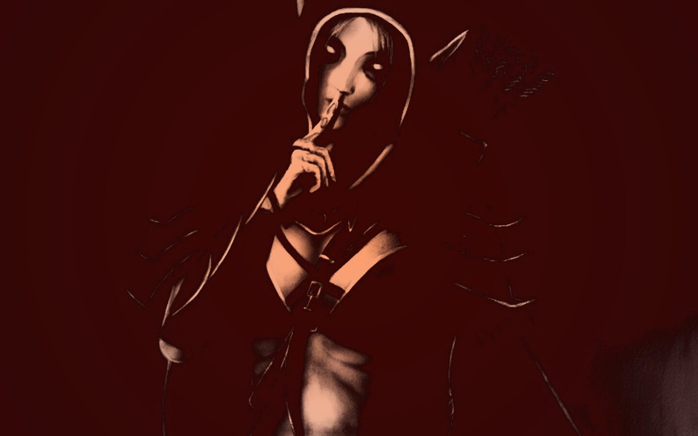 Ночная эльфийка призывает к тишине обои