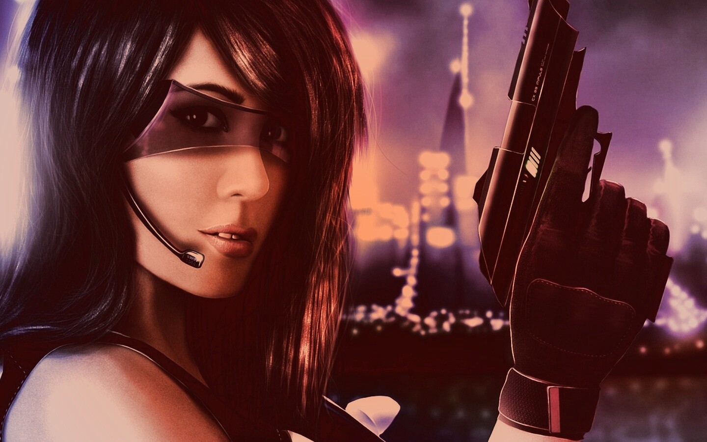 Девушка из будущего с пистолетом обои