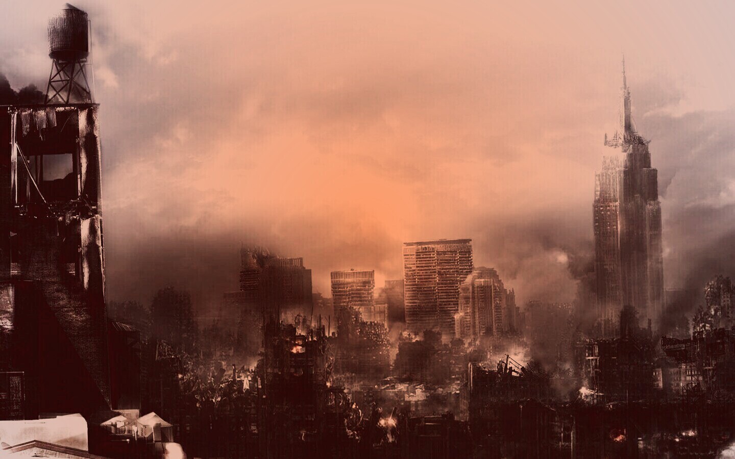 Город после ядерного взрыва обои