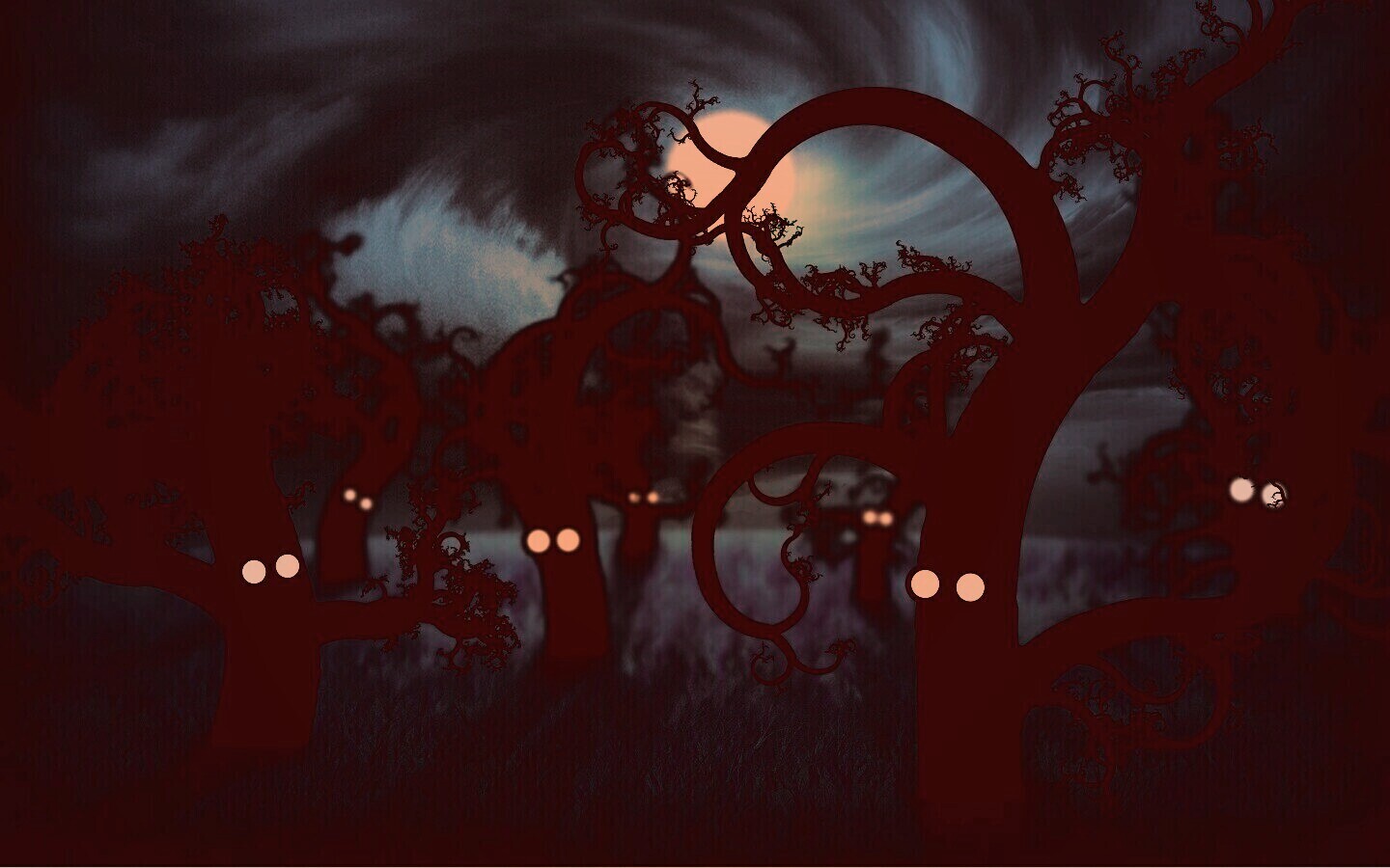 Страшно ночью в лесу обои