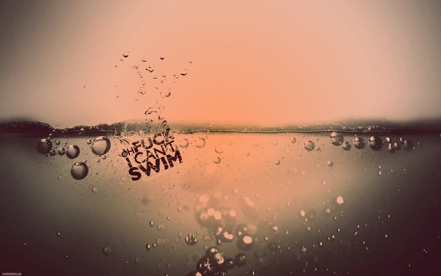 О чёрт, я не умею плавать! обои