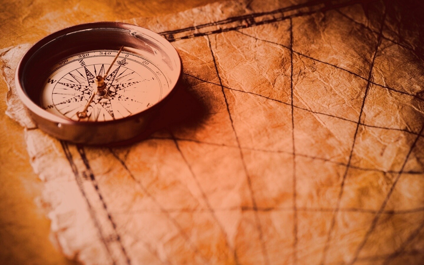Компас и старая карта обои