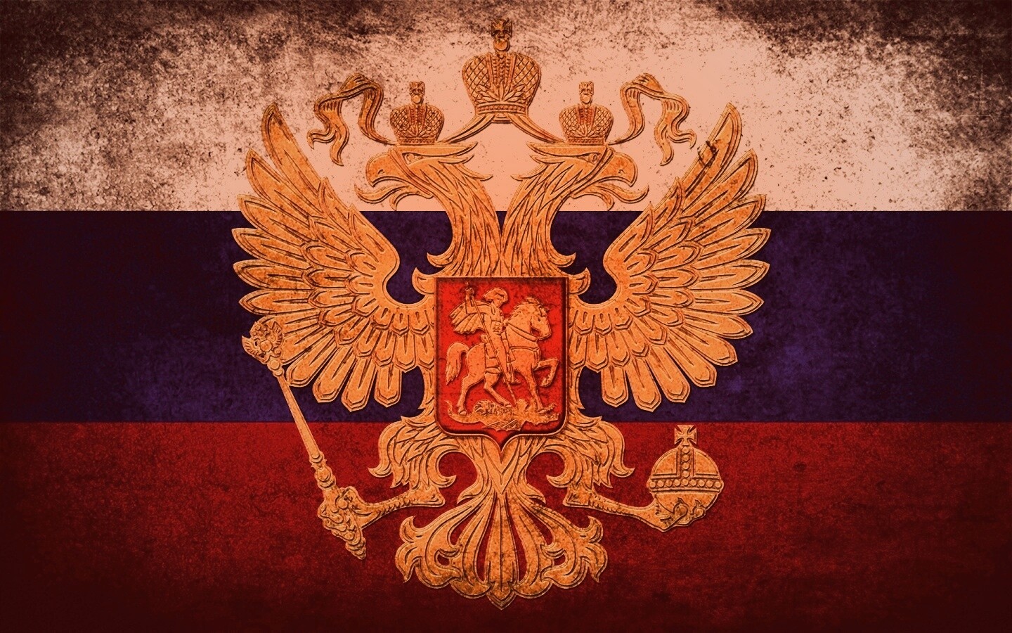 Флаг России в стиле гранж обои